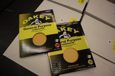 Lot 48 - Oakey sandpaper sheets, 5 pack medium 70 grade...