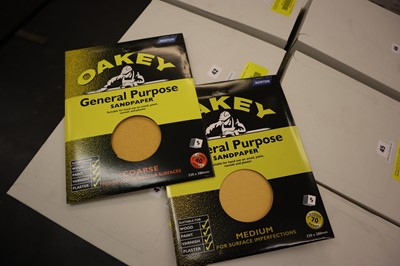 Lot 49 - Oakey sandpaper sheets, 5 pack medium 70 grade...