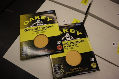 Lot 50 - Oakey sandpaper sheets, 5 pack medium 70 grade...