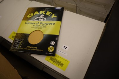 Lot 52 - Oakey 5 pack general purpose sandpaper sheets,...