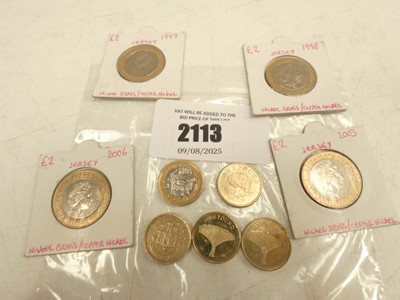 Lot 2113 - 4x collectable £2 coins and 5x £1 coins