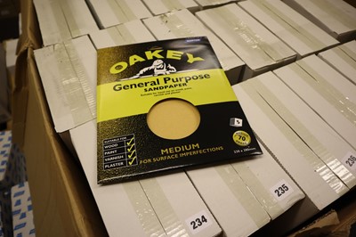 Lot 238 - Oakey 5 pack general purpose sandpaper sheets,...
