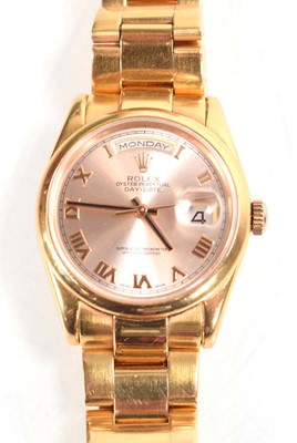 Lot A gentleman's 18ct yellow gold Oyster...