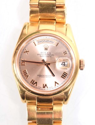 Lot A gentleman's 18ct yellow gold Oyster...