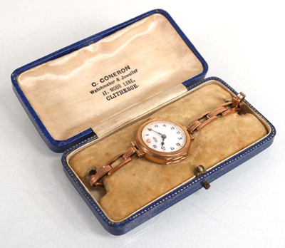 Lot 904 - A ladies 9ct yellow gold wristwatch by Imshi,...