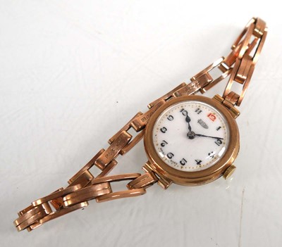 Lot 904 - A ladies 9ct yellow gold wristwatch by Imshi,...