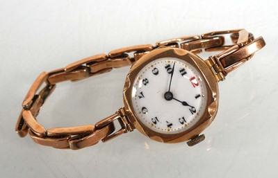 Lot 905 - A ladies 9ct yellow gold wristwatch by Imshi,...