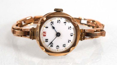 Lot 905 - A ladies 9ct yellow gold wristwatch by Imshi,...