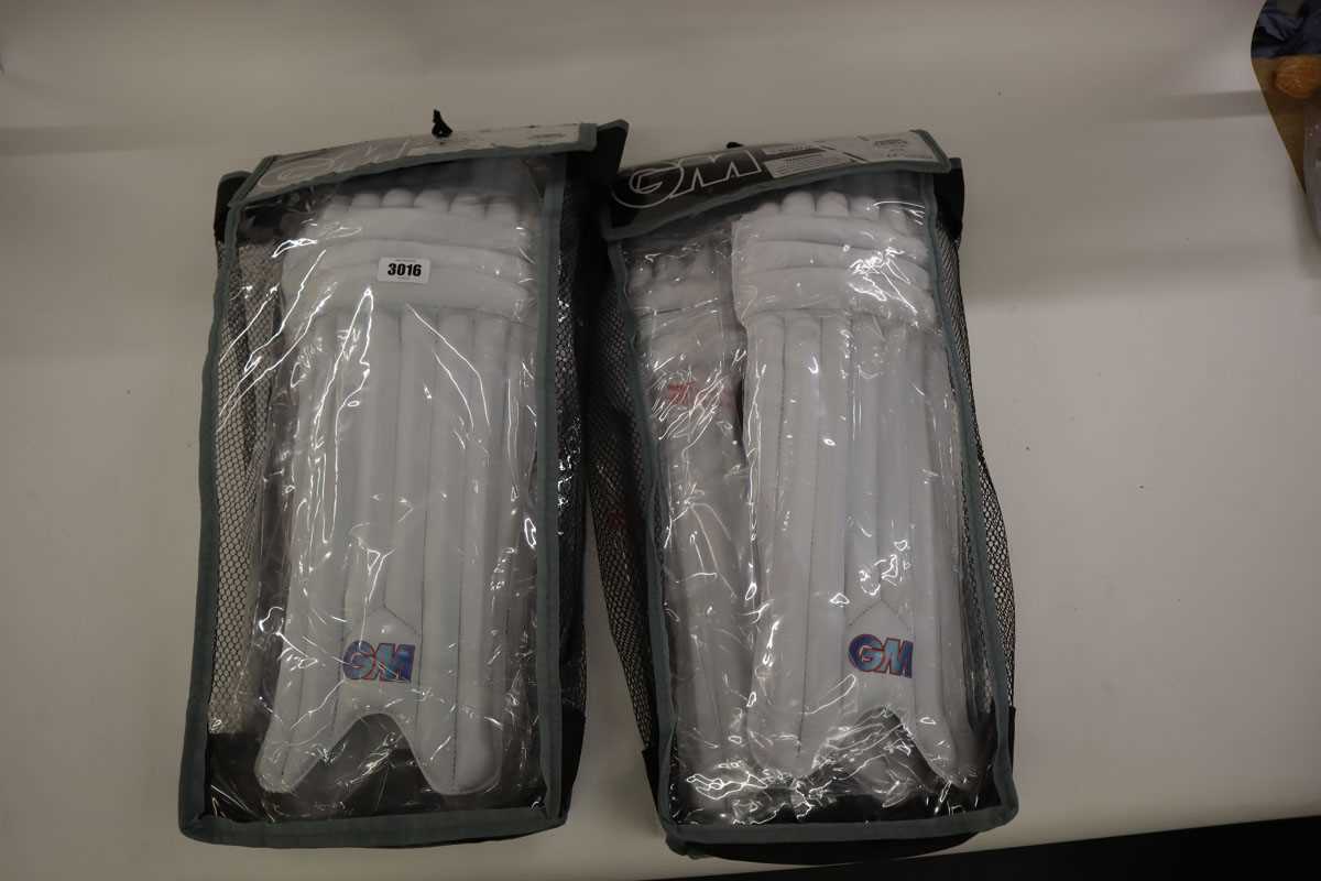 Lot GM Mana batting pads x2 pairs, junior, ambi