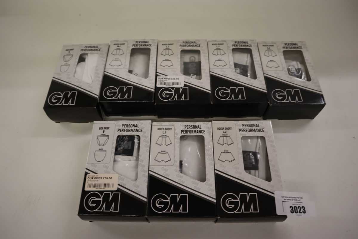 Lot 8x pairs GM cricket boxer shorts, adult
