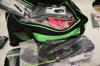 Lot Kookaburra bag containing GM, Kookaburra bat...
