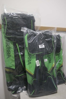 Lot 3x packaged Kookaburra cricket bags, various...