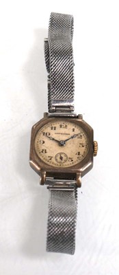 Lot 907 - A ladies silver wristwatch by Longines, the...