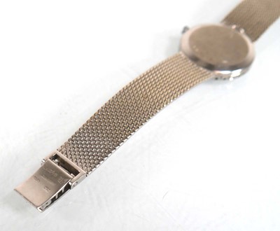 Lot 910 - A ladies 18ct white gold cocktail wristwatch...