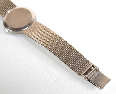 Lot 910 - A ladies 18ct white gold cocktail wristwatch...