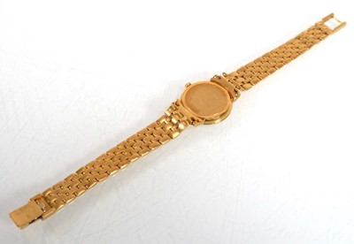 Lot 911 - A ladies 18ct yellow gold wristwatch by...