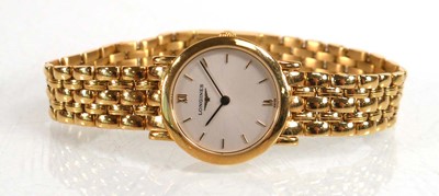 Lot 911 - A ladies 18ct yellow gold wristwatch by...