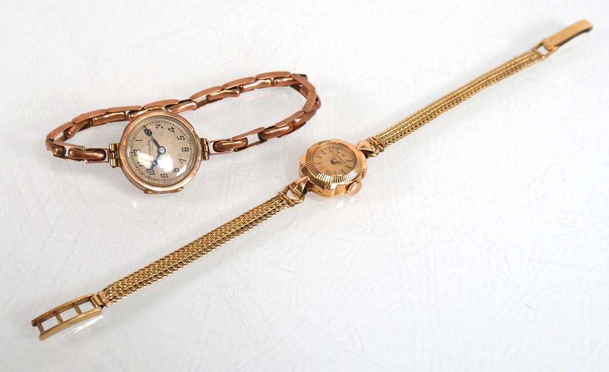 Lot 917 - A ladies 9ct yellow gold wristwatch by Eterna,...