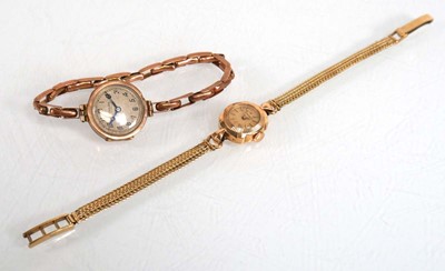 Lot 917 - A ladies 9ct yellow gold wristwatch by Eterna,...