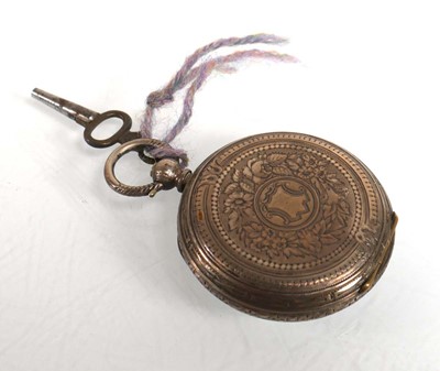 Lot 922 - A silver half hunter pocket watch by Benson,...