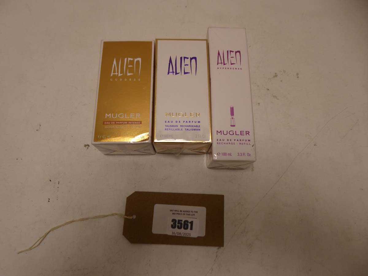 Lot 3x Mugler alien perfumes in 60ml, 60ml & 100ml