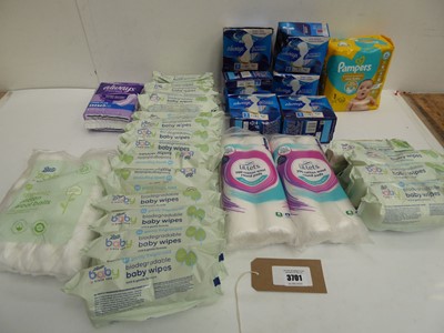 Lot 3701 - Boots baby wipes, Pampers New born nappies,...
