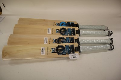 Lot 4x GM Diamond 101 cricket bats, 3x size 4, 1x...