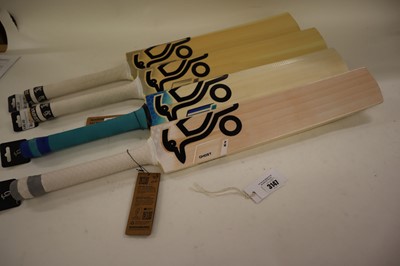 Lot 4x assorted Kookaburra junior cricket bats,...