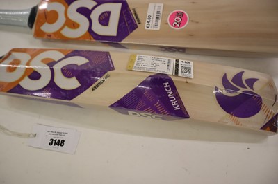 Lot 3x DSC Krunch cricket bats, 2x size 2, 1x size 1