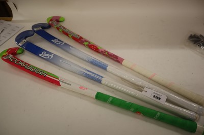 Lot 4x assorted Kookaburra hockey sticks