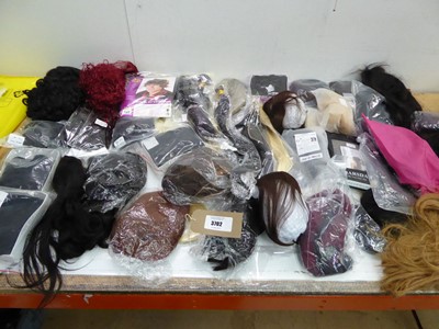 Lot 3702 - Large selection of wigs, hair pieces and...