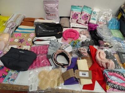Lot 3703 - Makeup bags, false nails, eye masks, sanitary...