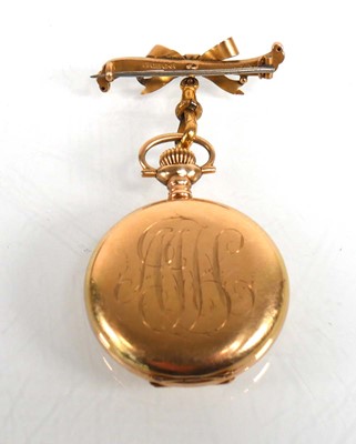Lot 923 - A 14ct yellow gold full hunter fob watch by...