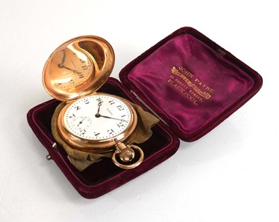Lot 924 - A 9ct yellow gold full hunter pocket watch by...