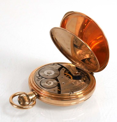 Lot 924 - A 9ct yellow gold full hunter pocket watch by...