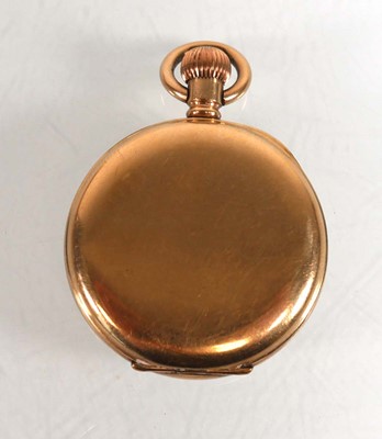 Lot 925 - A gold plated open face fob watch, the white...