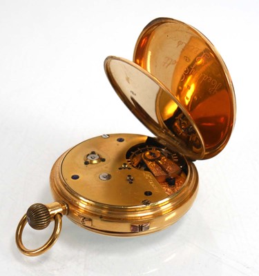 Lot 926 - An 18ct yellow gold open face centre seconds...