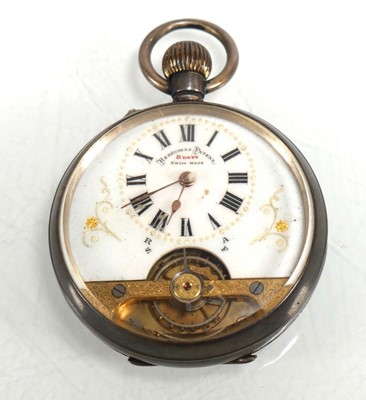 Lot 928 - A silver open face 8-day Hebdomas patent...