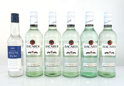 Lot 13 - 6 bottles, 5x Bacardi Superior Carta Blanca...