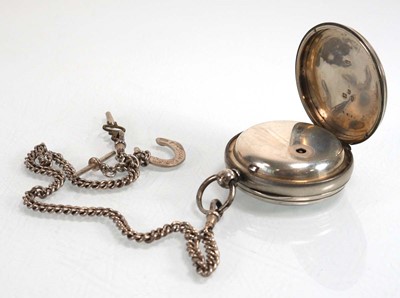 Lot 929 - A silver open face pocket watch, the white...