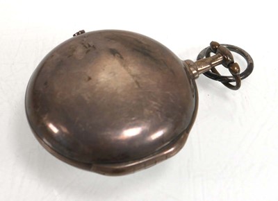Lot 930 - A George III silver pair case pocket watch,...