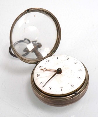 Lot 930 - A George III silver pair case pocket watch,...