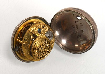 Lot 930 - A George III silver pair case pocket watch,...