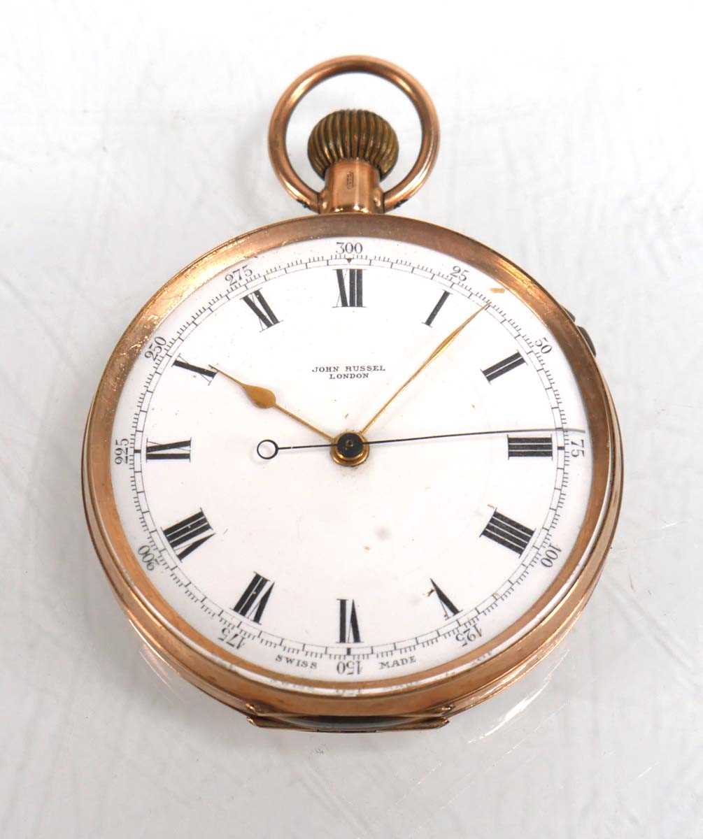 Lot 931 - A 9ct yellow gold open face pocket watch by...