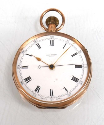 Lot 931 - A 9ct yellow gold open face pocket watch by...