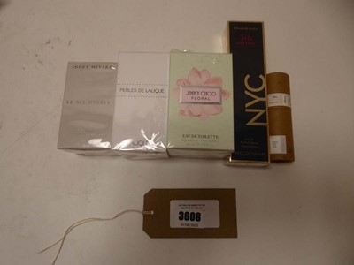 Lot 5x perfumes to include Jimmy Choo, Lalique,...