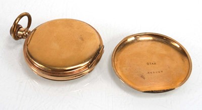 Lot 932 - A gold plated full hunter pocket watch by...