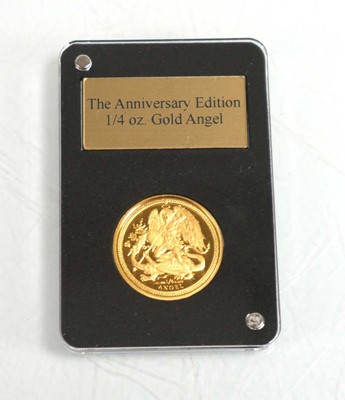 Lot 946 - A London Mint Isle of Man 1/4 oz gold angel...