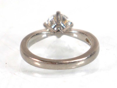 Lot 830 - A platinum ring set brilliant cut diamond in...
