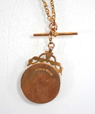 Lot 832 - A 9ct yellow gold fancy link watch chain with...